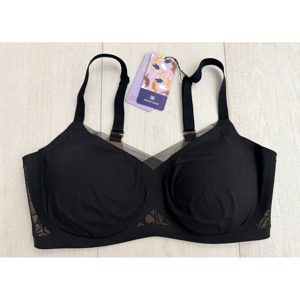 NWT‎ Honeylove Crossover Lace Bra Wireless Seamless Size 1X / 40C-D